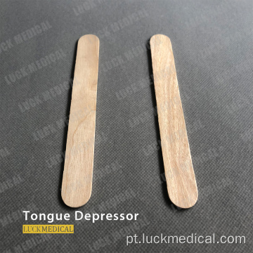 Depressor de língua de madeira descartável